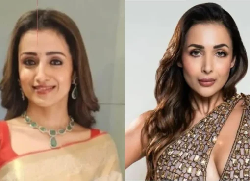 Collage of Trisha Krishnan and Malaika Arora.