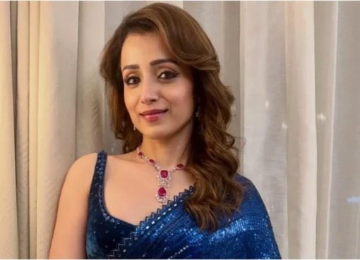 Actress Trisha Krishnan smiling during her birthday celebration