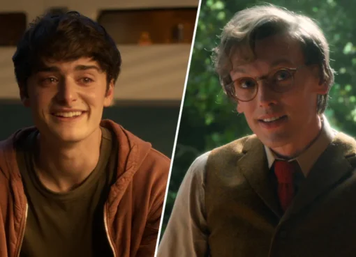 Noah Schnapp and Jamie Campbell Bower discussing Stranger Things.