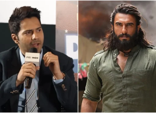 Varun Dhawan and Ranveer Singh in separate movie stills.
