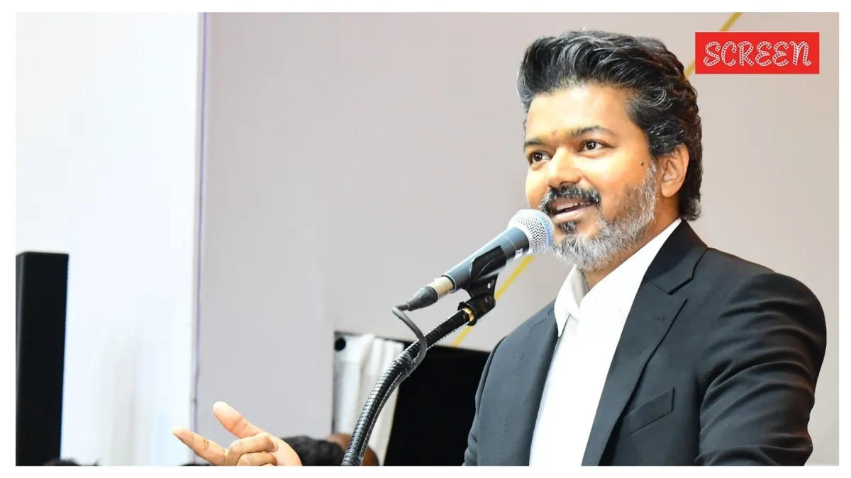 Close-up photo of actor Vijay looking thoughtful.