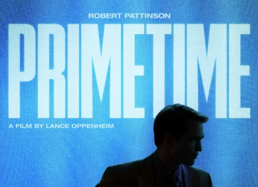 Robert Pattinson intensely portraying Chris Hansen in a still from the 'Primetime' movie trailer.
