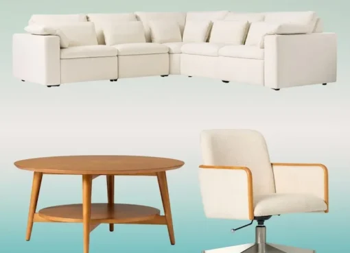 A stylish living room with a new sofa from West Elm.
