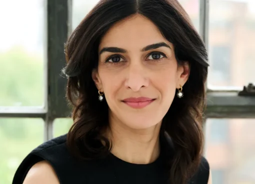Priya Dogra, CEO of Channel 4, speaking to reporters.