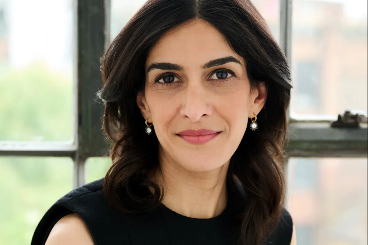 Priya Dogra, CEO of Channel 4, speaking to reporters.