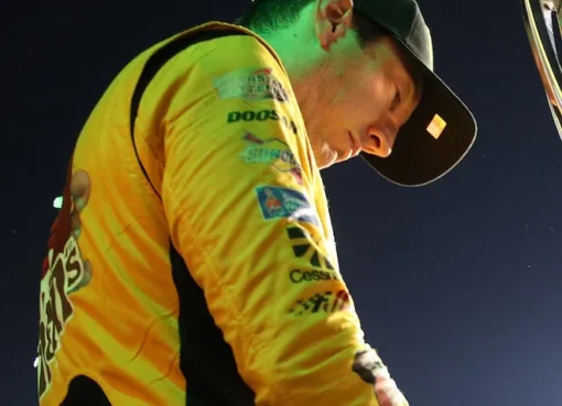 Kyle Busch in a racing simulator.