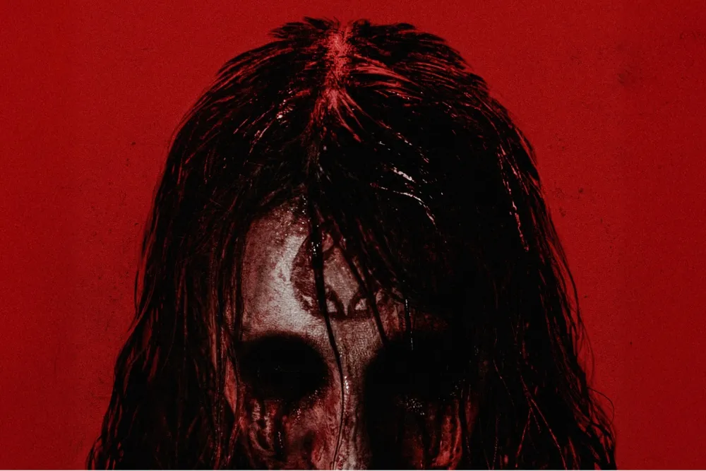 A movie poster for 'The Scourge', showing a dark, spooky scene.