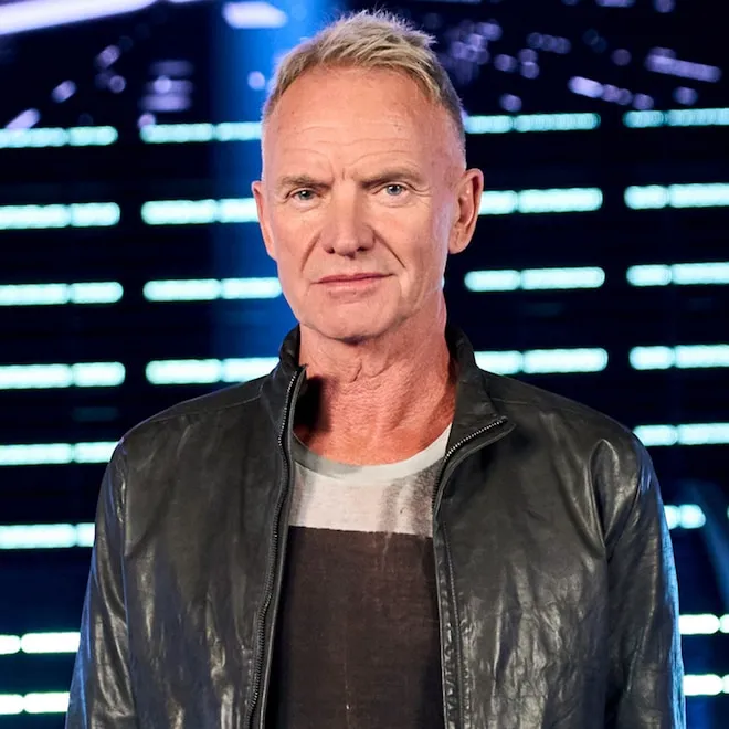 Sting performing on stage