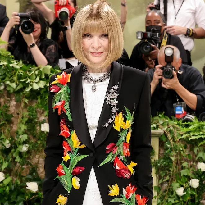 Stars walking the red carpet at the Met Gala in colorful outfits.