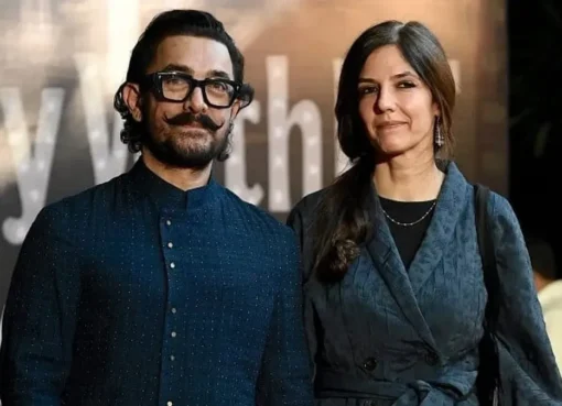 Aamir Khan and Gauri Spratt smiling at a private event.