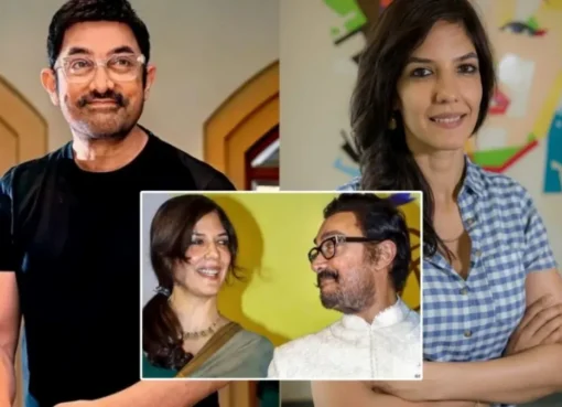 Aamir Khan smiling warmly alongside Gauri Spratt, captured in a soft, inviting light.