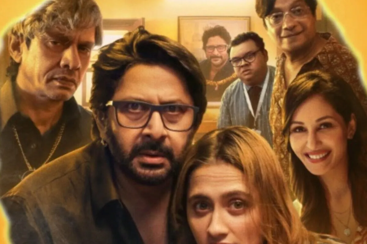 Arshad Warsi smiling in a still from the movie teaser.
