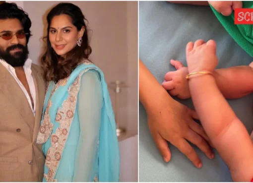 Ram Charan and Upasana with their newborn twins, looking happy and celebrating their wedding anniversary.