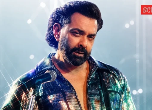 Bobby Deol looking intense in a scene from the movie 'Bandar'.