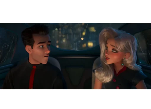 A dark and stylish animated city scene from the movie Ray Gunn