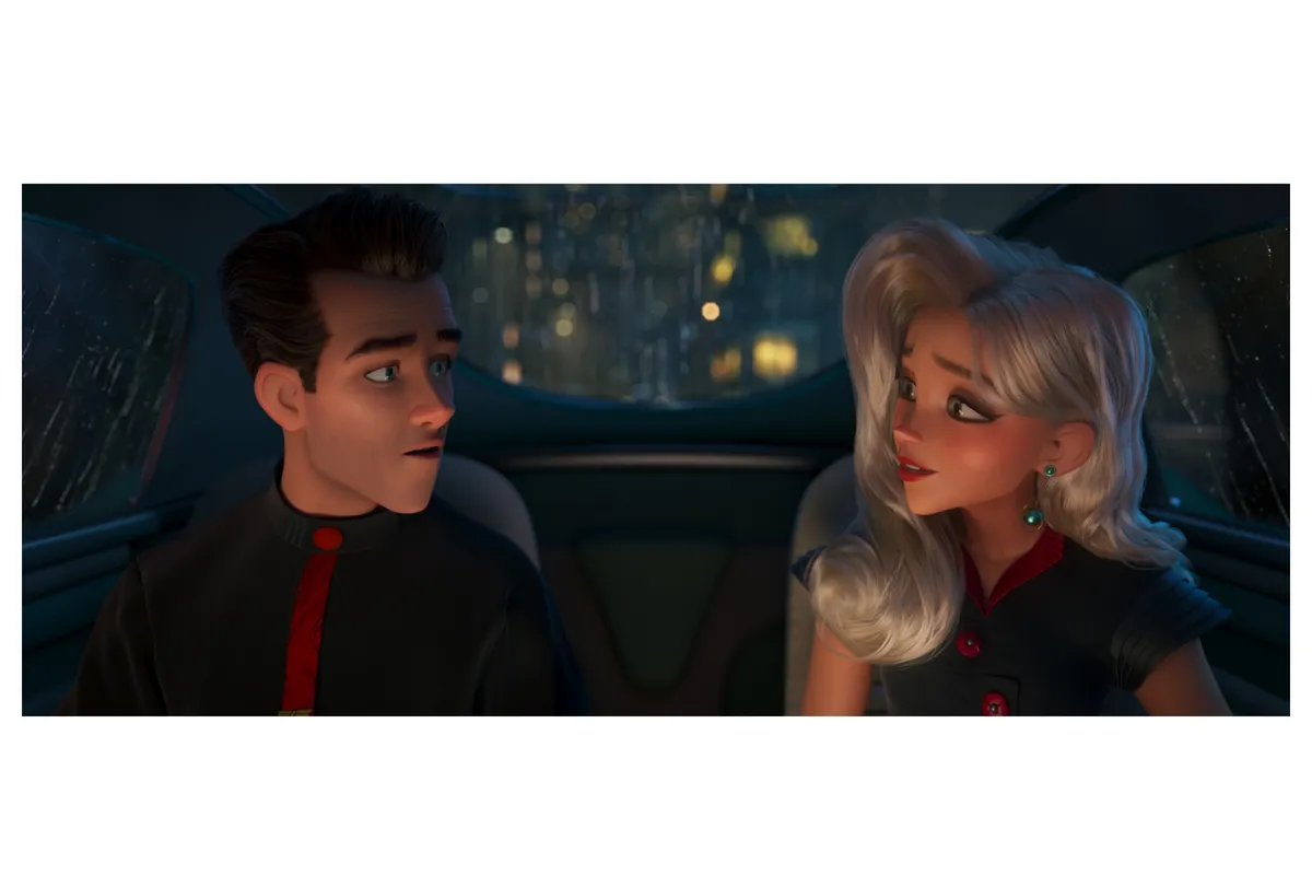 A dark and stylish animated city scene from the movie Ray Gunn