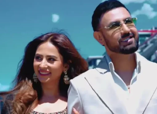 Gippy Grewal and Sargun Mehta in a fun, colorful scene from Carry On Jatta 4.