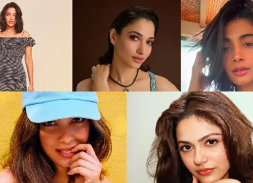 Bollywood actresses Diana Penty, Aneet Padda, and Pooja Hegde sporting stylish short bob haircuts.