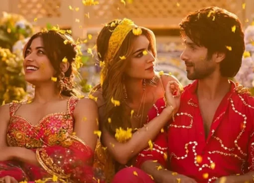 Still image from the movie Cocktail 2 showing Shahid Kapoor and Rashmika Mandanna.