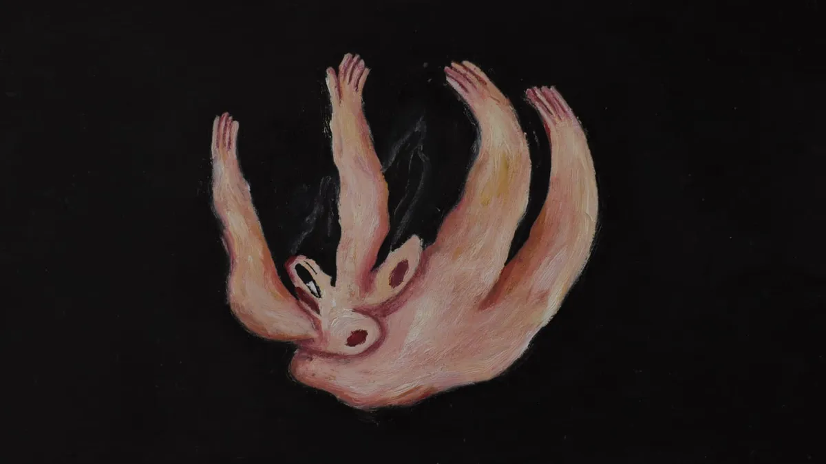 A still from María Cristina Pérez's experimental animated short 'Once in a Body,' showing abstract or dreamlike figures.