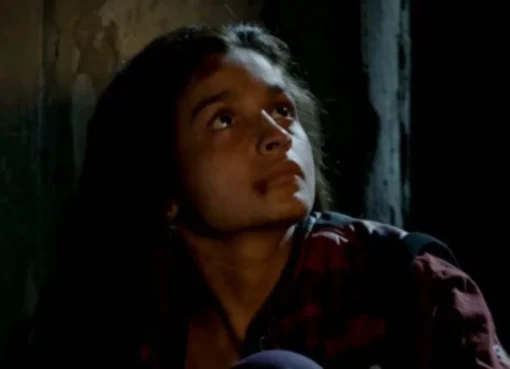 Screenshot from the movie Udta Punjab showing Alia Bhatt in a character.
