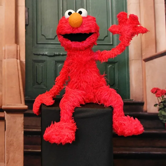 Elmo looking surprised or concerned.
