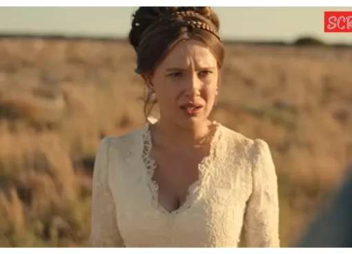 Millie Bobby Brown as Enola Holmes looking determined.