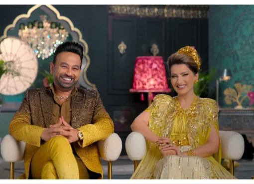 A still from the Netflix show Desi Bling, showing lavish outfits and opulent surroundings.