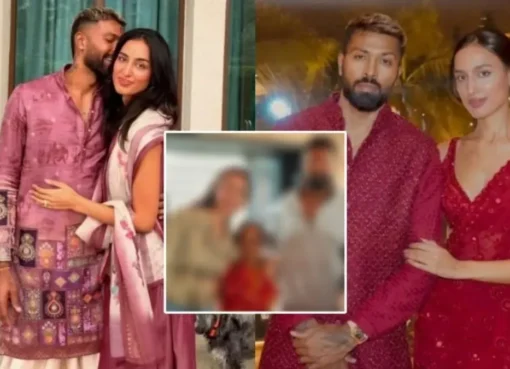 Hardik Pandya and rumored girlfriend Mahieka Sharma in a viral photo where she is seen wearing sindoor.