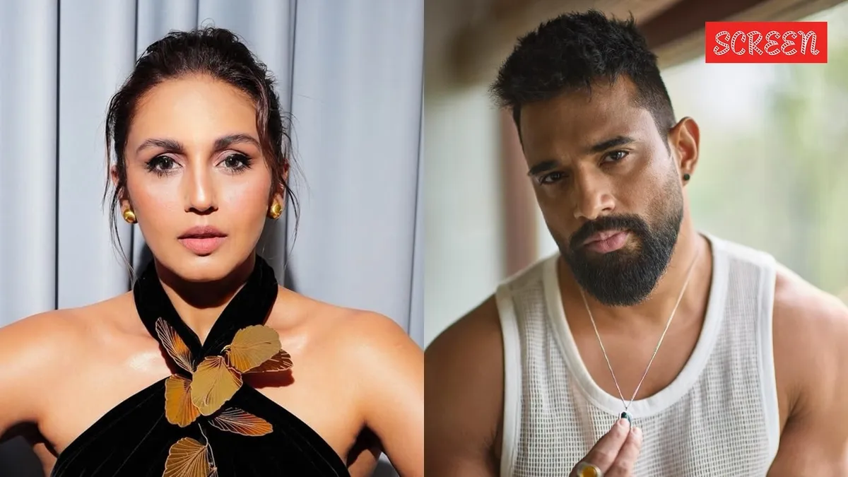 Huma Qureshi smiling with Rachit Singh in a cozy, intimate photo
