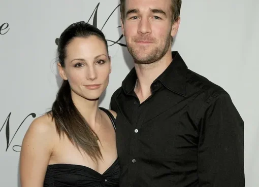 James Van Der Beek and Heather McComb smiling at a past event