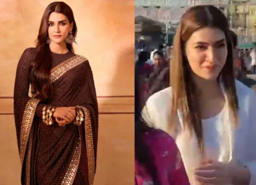 Kriti Sanon praying at a temple.