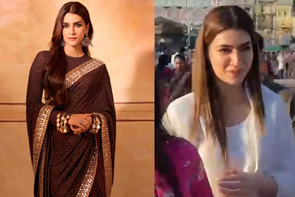 Kriti Sanon praying at a temple.