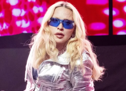 Madonna with a bold, artistic expression, perhaps with a natural element like a leaf or flower motif in the background.