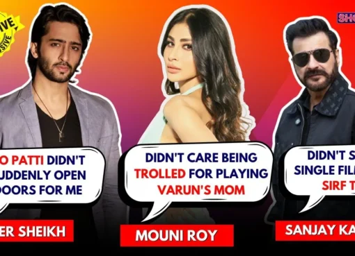 Mouni Roy, Shaheer Sheikh, and Sanjay Kapoor during an interview for their new show.