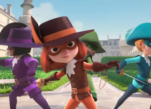 Colorful animated characters from Wonderland Junior TV smiling.