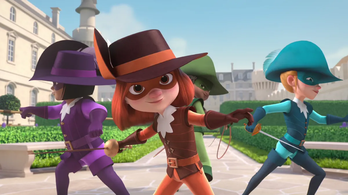 Colorful animated characters from Wonderland Junior TV smiling.