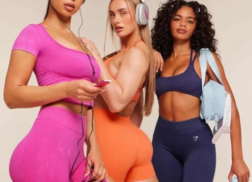 Image of Bratz characters in Gymshark activewear, showcasing bold colors and sporty style.