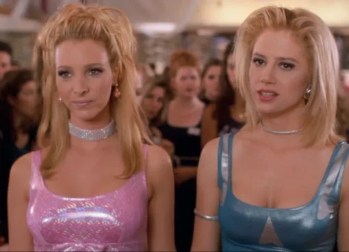 Mira Sorvino on the set of Romy and Michele sequel