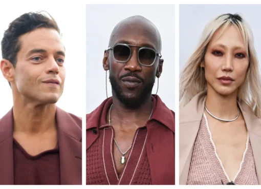 Rami Malek, Mahershala Ali, Paul Dano, Stellan Skarsgård, and Soo Joo Park among other celebrities at the Zegna fashion show on Malibu Pier.