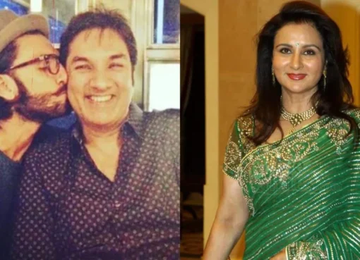 Poonam Dhillon smiling, Ranveer Singh's father looking relieved.