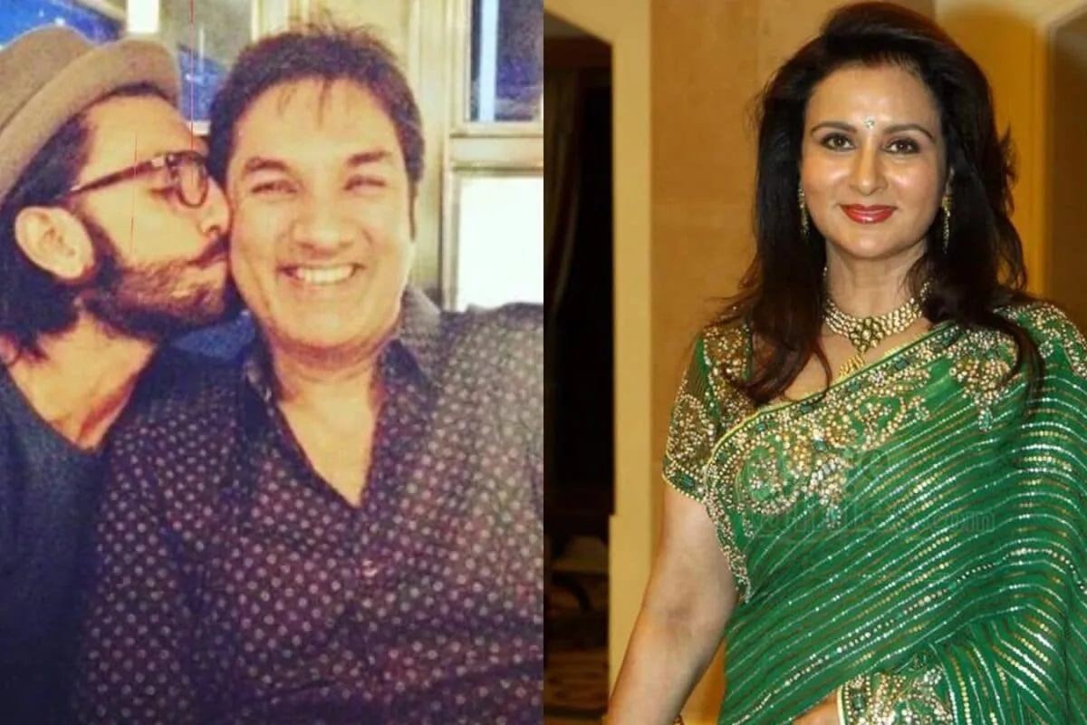 Poonam Dhillon smiling, Ranveer Singh's father looking relieved.