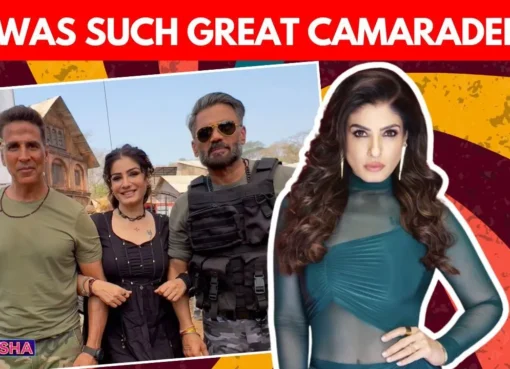 Raveena Tandon smiling during a candid interview.