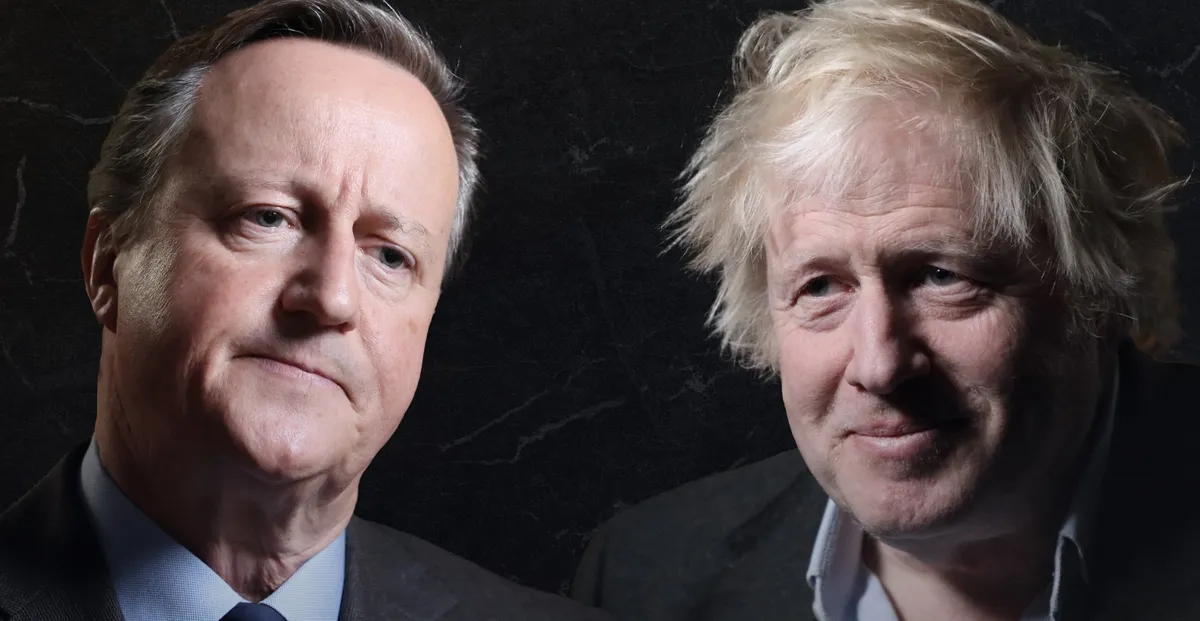 Norma Percy, a documentary filmmaker, engaged in a serious conversation with a politician, likely Boris Johnson, about the Brexit period.