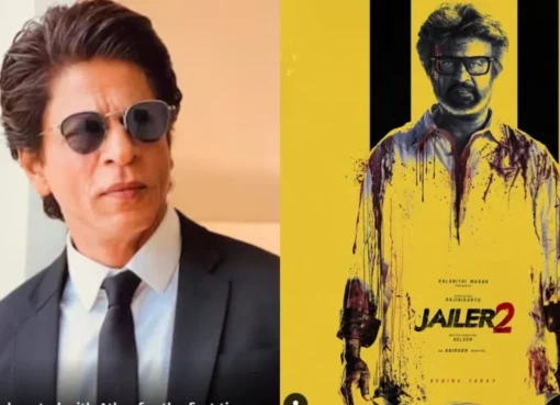 A movie poster for Jailer 2 with Rajinikanth.