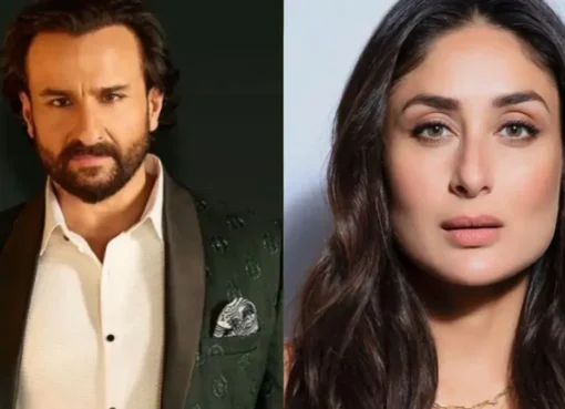 Saif Ali Khan smiling, possibly during an interview.