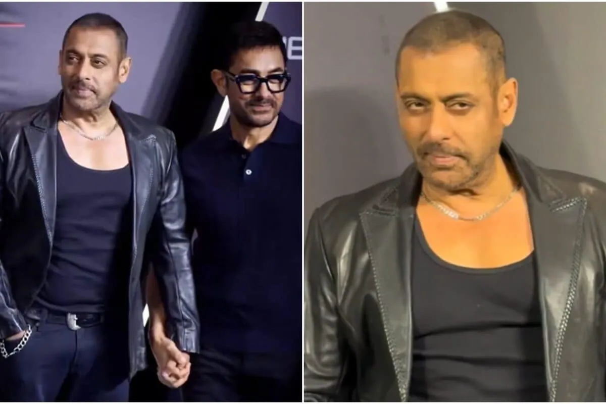 Salman Khan with a new hairstyle at an event.