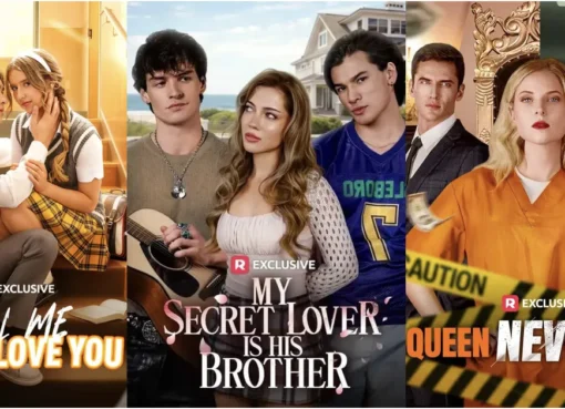 A graphic showing the logos of ReelShort and Showbox merging.