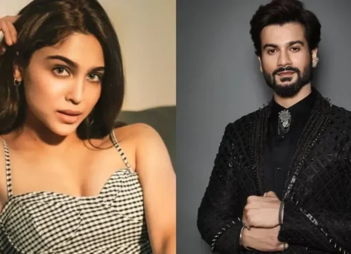 Celebrity couple Sharvari and Sunny Kaushal smiling.
