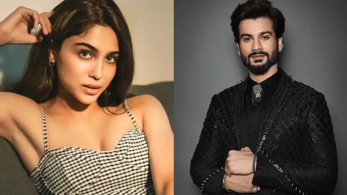 Celebrity couple Sharvari and Sunny Kaushal smiling.
